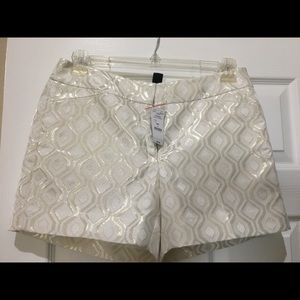 White House Black Market White and silver shorts